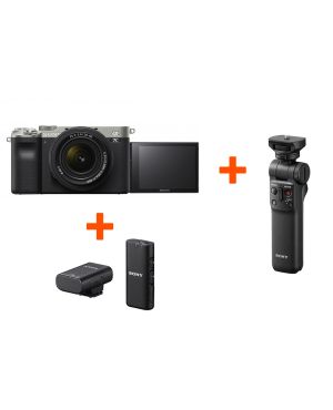 Комплект гибридной камеры Sony a7c со штативом GP-VPT2BT и микрофоном ECM-W2BT